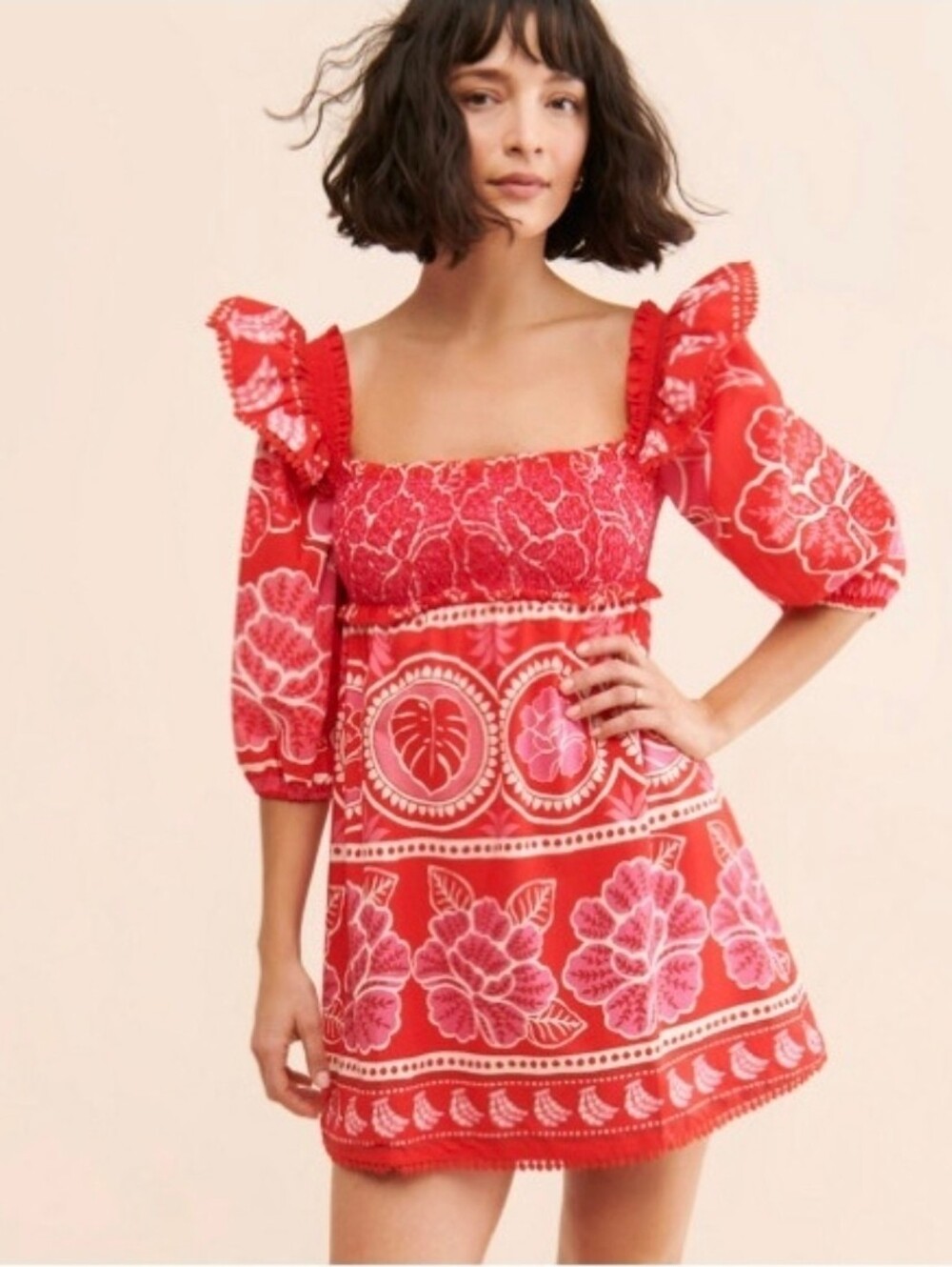 Farm Rio Red Summer Sunrise Dress XS